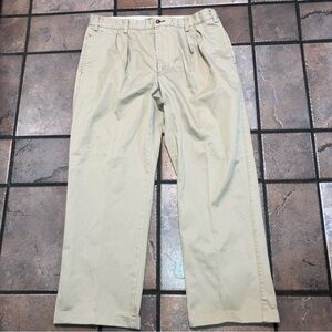 ORVIS Men's Beige Tan Khaki Pleated Twill Chino Pants Tag 38x 26